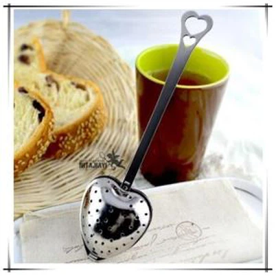 "Czas na herbatę" wygody serca łyżeczka zaparzaczem-serce ze stali nierdzewnej ziołowe herbaty zaparzaczem