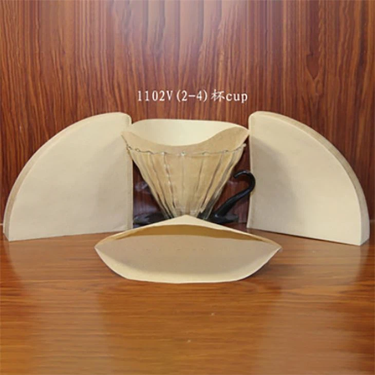 102V Cone Shape PE Heat Seal Unblenched Pulp Coffee Filter Paper